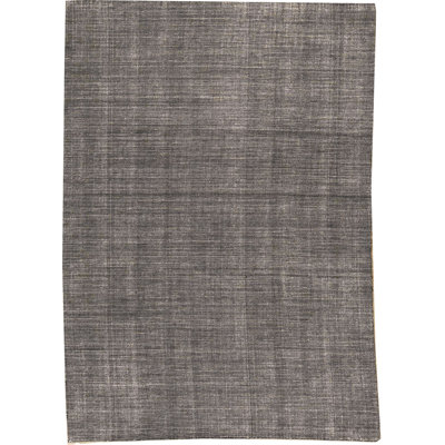 Tapis gris et bleu marine noué à la main de haute qualité