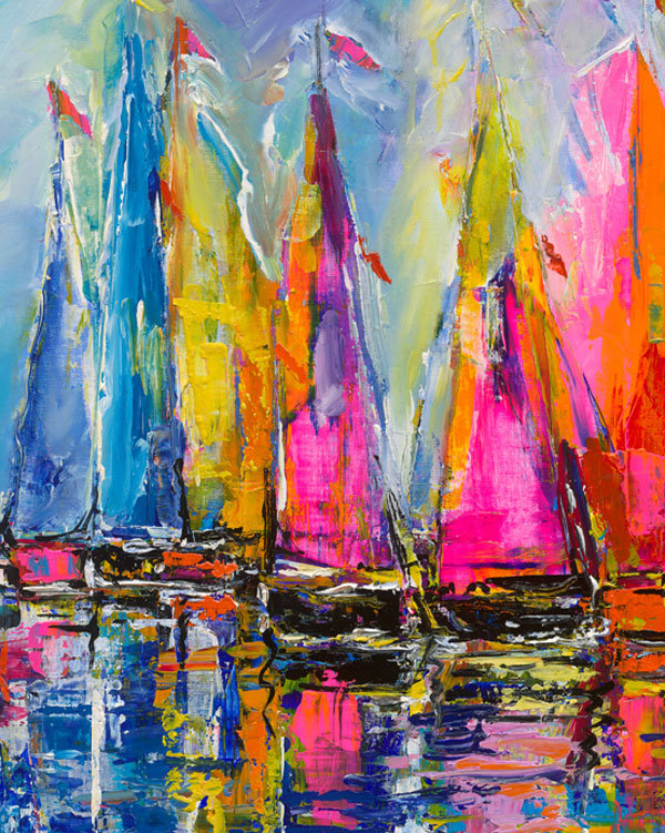 Sails of Color by Duaiv - Single Picture Frame Paiting on Canvas 31x25
