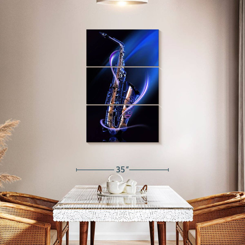 Abarca Glowing Saxophone, 57" H x 36" W