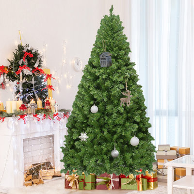 Artificial PVC Hinged Christmas Tree Wth Warm White LED Lights And Metal Stand