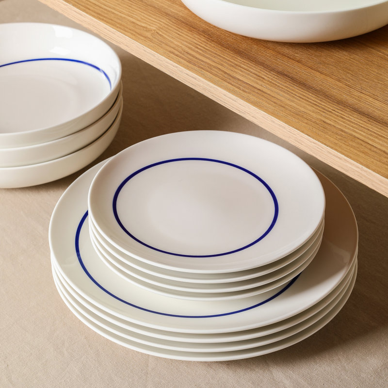 Stone Lain Luna 24-Piece Dinnerware Set Porcelain, Blue