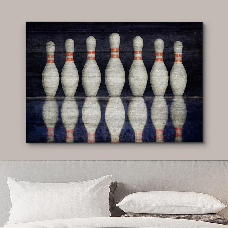 Panneau en bois effet boule de bowling, réflexion, décoration de chambre de garçons, photographie de remise en forme, décoration murale