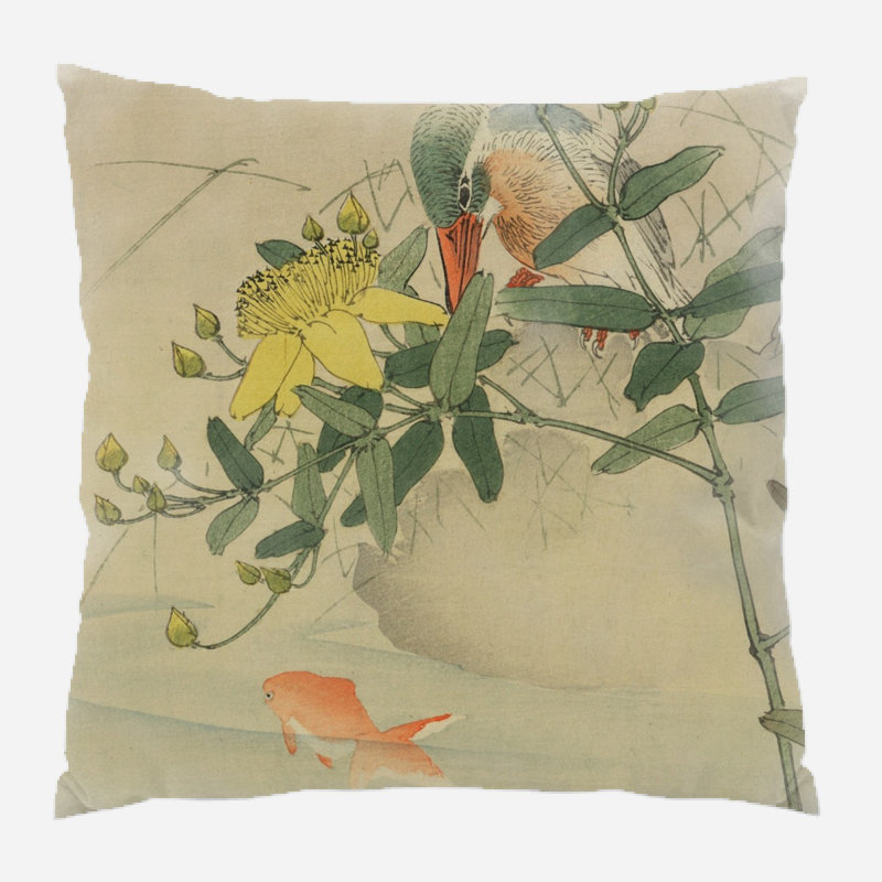  Coussin décoratif aquarelle, Microsuède, Intérieur