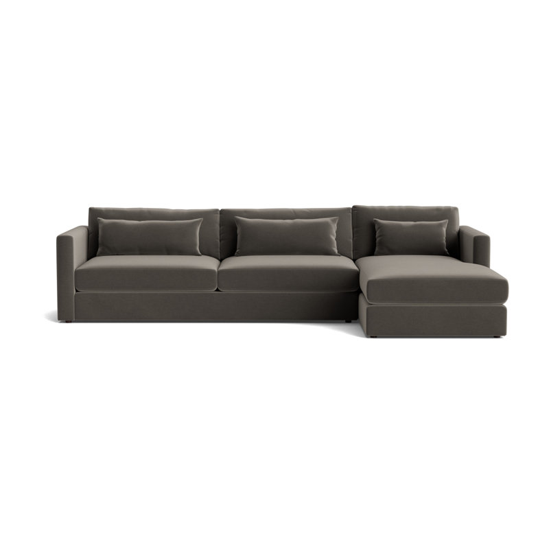 Haywood Right Chaise Sectional, Performance Velvet - Graphite
