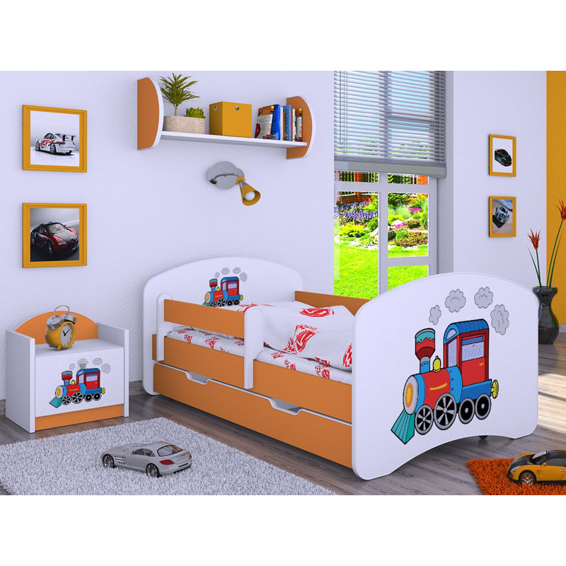 Manzanares Cabin Bed Themed Beds with Storage Included, Orange