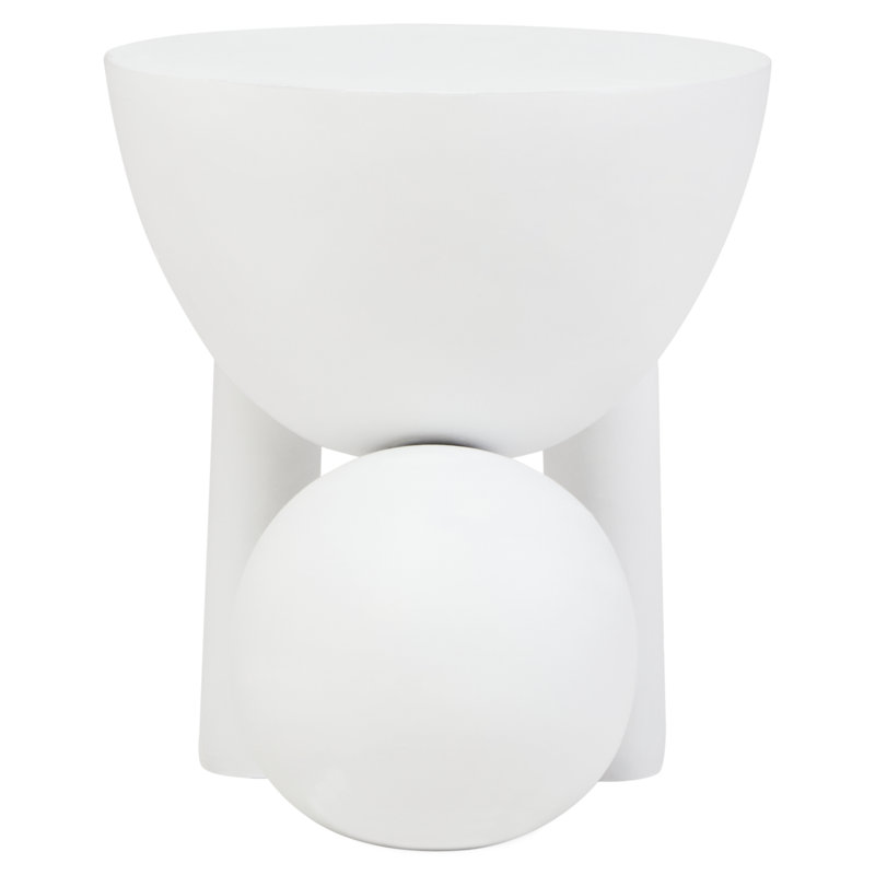 Demel Solid Wood End Table, White