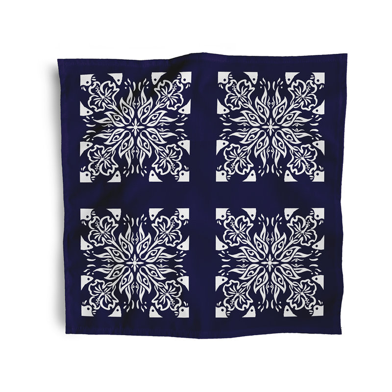 Chickeinno Polyester Geometric Square Napkin, Blue