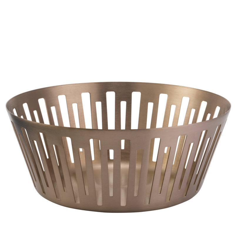 Panier rond en acier inoxydable de 9 pouces, Or rose