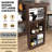 62" Wide Folding Dining Table With Rotating Top, Counter Height Table With Side Storage Cabinet, Bar Table For Kitchen Island,Walnut
