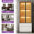 Crafton Modern 62.9'' Tall Two-piece Set China Cabinet Lighted Dining Shelf, Wooden 3-tier Curio Display Storage Hutch With Tempered Glass Doors And Drawers And Wireless Led Light For Kitchen Living Room Bedroom Study-459935214
