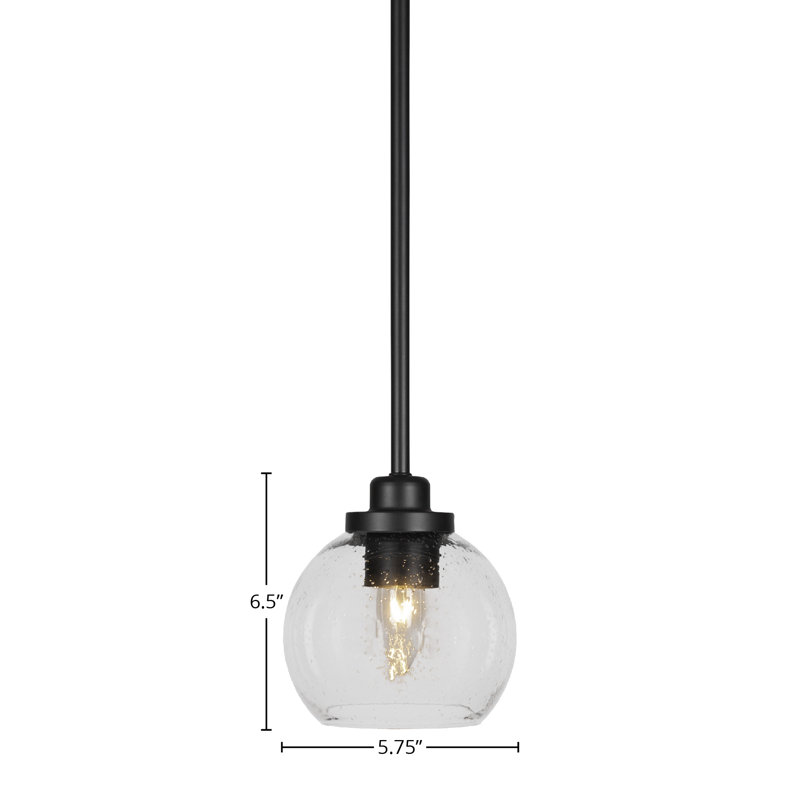 Odyssey 1-Light Mini Pendant, Matte Black, Clear