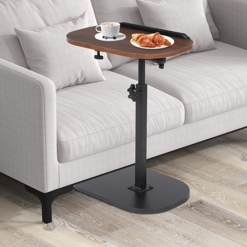 Table d'appoint à hauteur réglable en forme de C