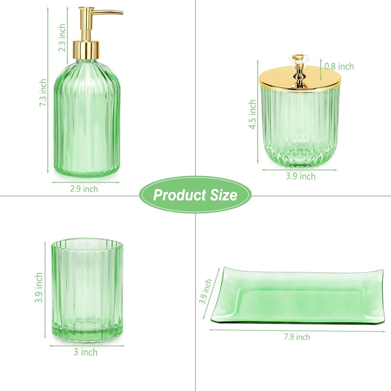 Accessoire de salle de bain Cothren, Verre vert