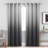 2 Panels Ombre Sheer Curtains - Faux Linen Gradient Semi Voile Grommet Top Drapes for Bedroom and Living Room Decor-968417352-968417345