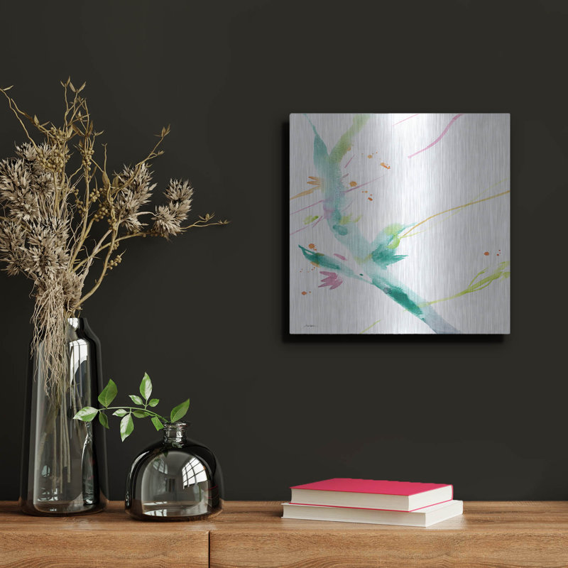 Art mural en métal «Leaves Of Teal» par Sheila Golden, Wrought Studio ™, H 12 po x l 12 po