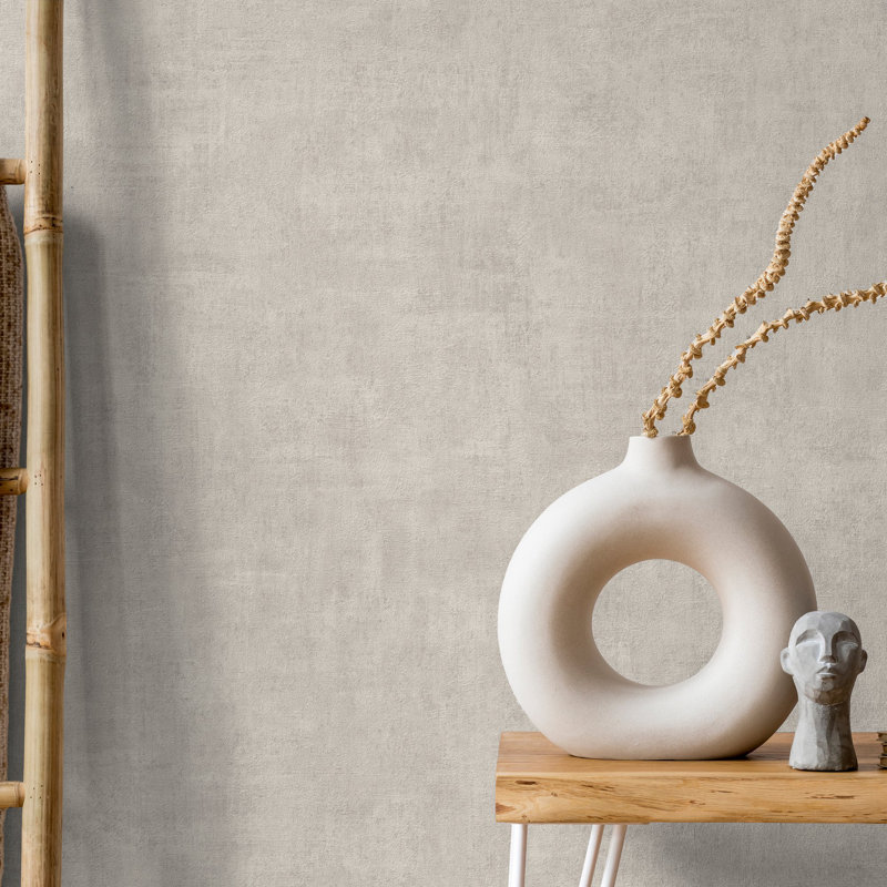 Orom II Collection Patinated Plain Wallpaper Roll, Terracotta Red