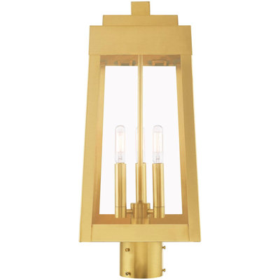 3-Light Post-Top Lantern Pendant with Seeded Glass Shade