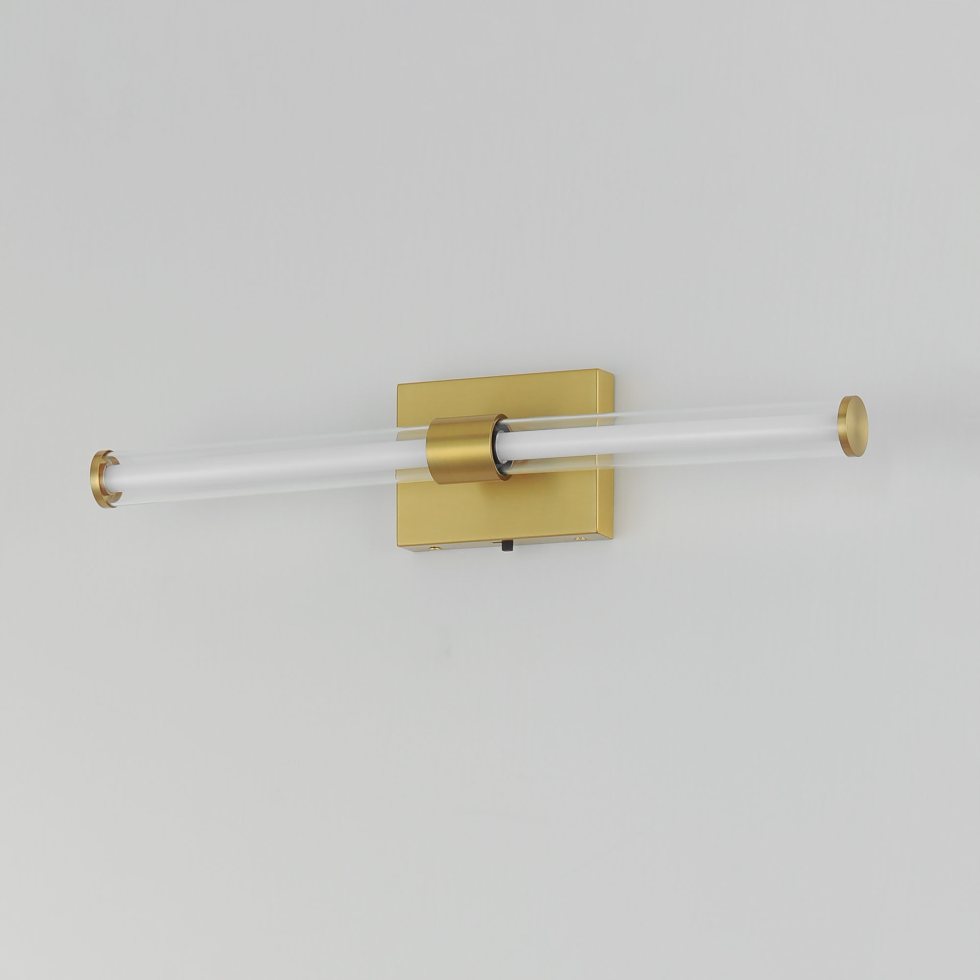 Machaela Single Transparent Dimmable LED Bath Bar, Natural Aged Brass