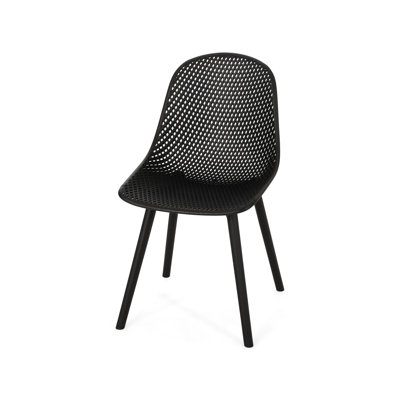 Chaise d'extérieur Posey - Polypropylène noir résistant aux intempéries, stable et tendance