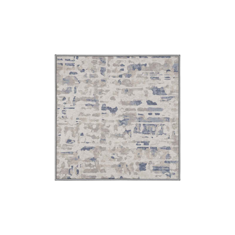 Tapis gris lavable à la machine, Carré 3 pi