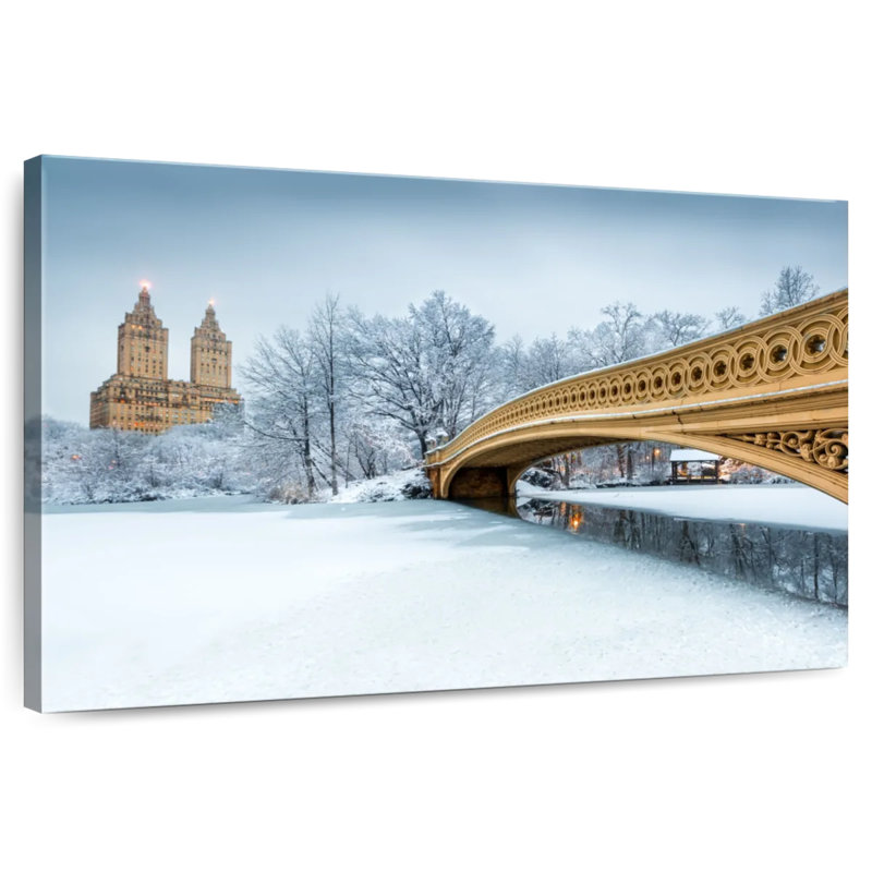 Vanna Central Park Bow Bridge In Winter, 24" H x 36" W