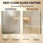 Porte de douche coulissante double encadrée avec verre trempé transparent antidéflagrant de 1/4 po (6 mm) de l 44 à 48 po x H 70 po-92398400