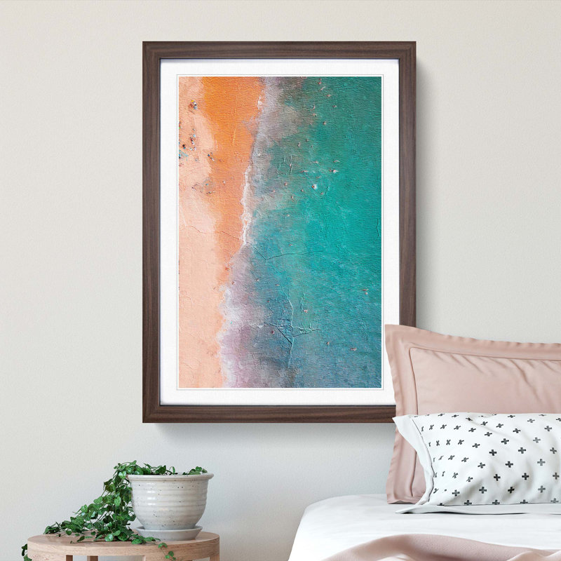 A Beach in Brazil - Framed Print, Walnut Framed, 45cm H x 33cm W x 2cm D