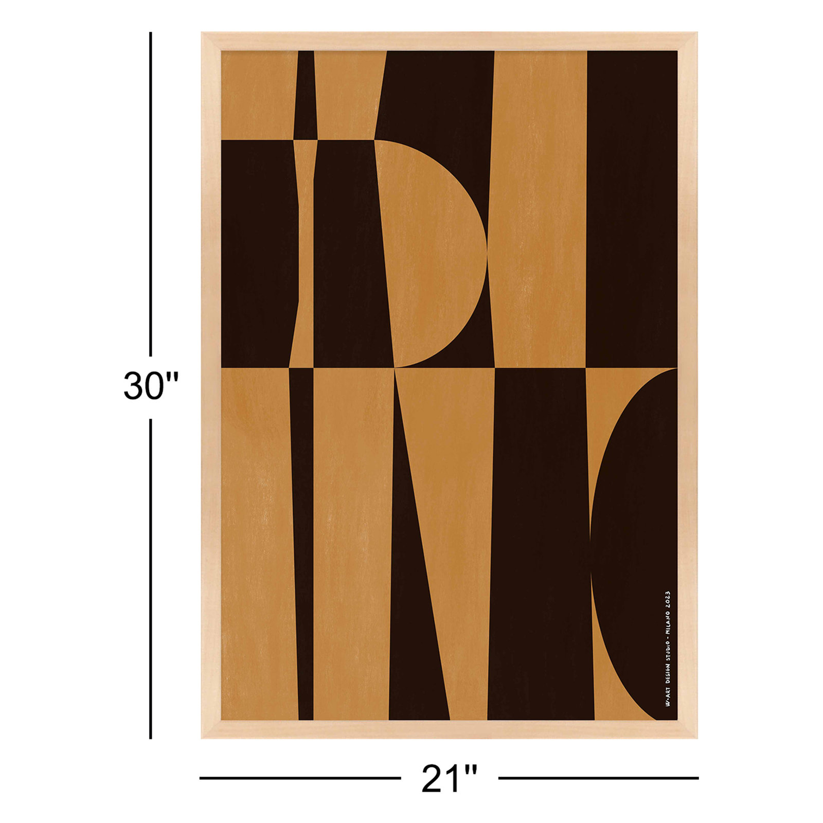 Hues of Geometry 2 Print by Romina Gadler, 30" H x 21" W, Maple Paper Framed