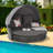 All-Weather 5-Piece Outdoor Daybed Conversation Sets with Retractable Canopy and Hidden Table-2076805672