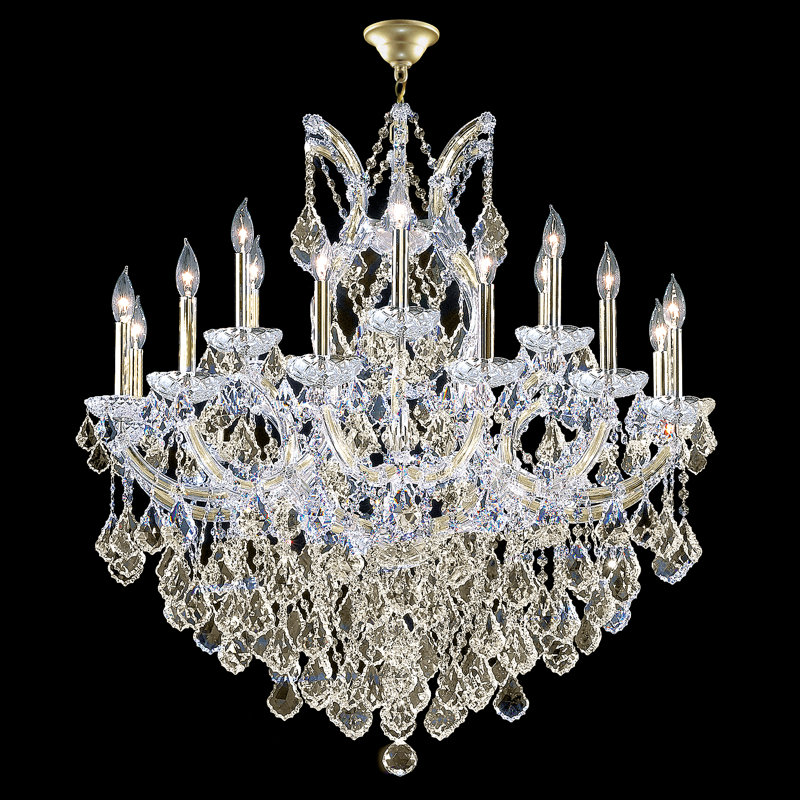 Maria Theresa Grand 19 - Light Chandelier, Golden Teak, Gold Lustre, Chinese (K9)