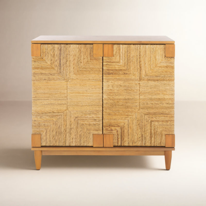 Aleja 2 - Door Woven Banana Steam 34.6" Nightstand, Natural