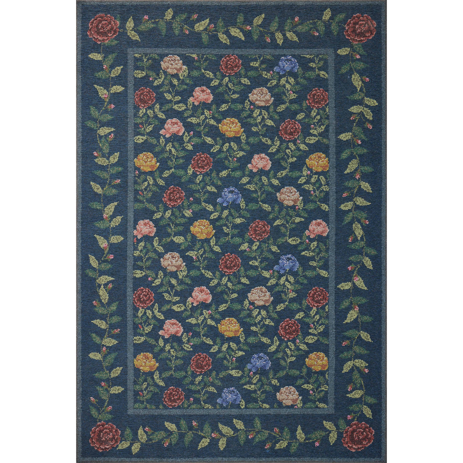 Wildwood Navy Area Rug, Rectangle 6'3" x 9'
