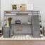 Lit mezzanine simple avec 7 tiroirs, 2 tablettes et un bureau-431593691