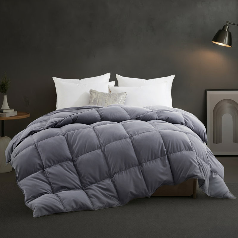 Machine Woven Comforter, Twin Down Comforter, Dark Gray