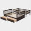 Lit simple superposé au dessus d'un lit double avec tiroirs de rangement-1297295713