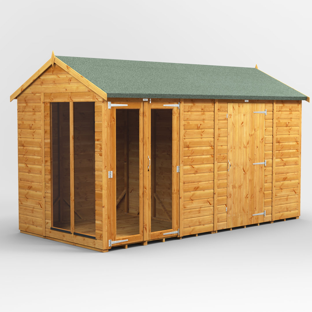 Powersheds 12 x 6ft Timber Tongue & Groove Apex Summerhouse Combi (includes 6ft Side Store)