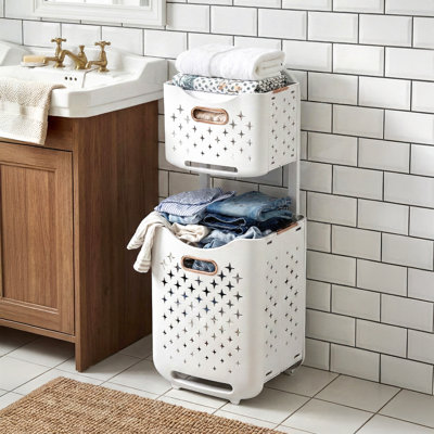 Plastic Laundry Basket with Handles