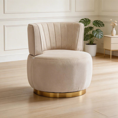 Fauteuil d'appoint en velours pivotant confortable