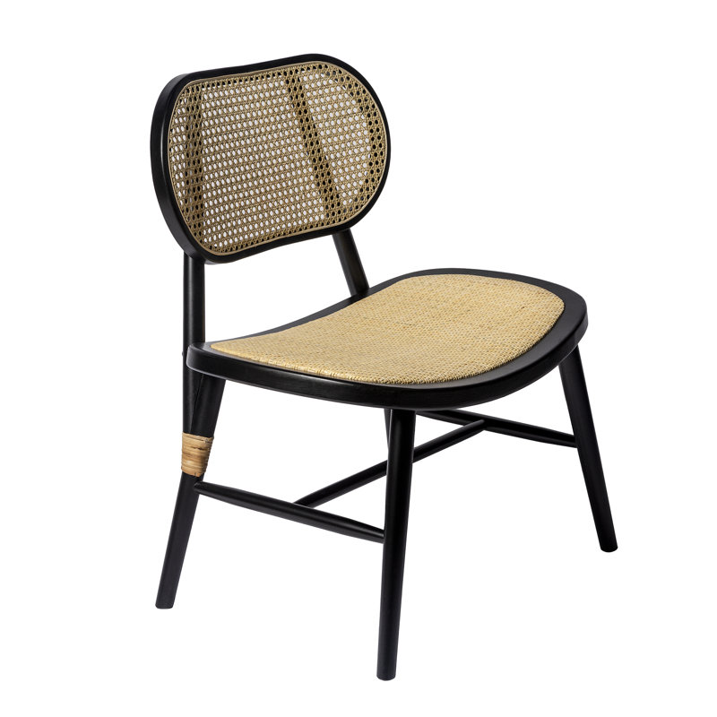 Chaise d'appoint en bois massif Millsap, Noir