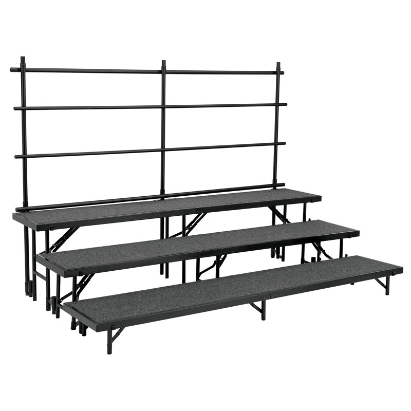 Ensemble de rehausseur de chorale Tapered, H 24 po x l 54 po x P 72 po, Noir