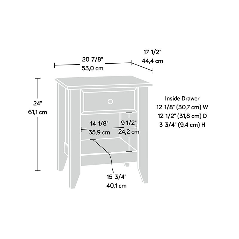 Deundray 20.88'' W Nightstand, White