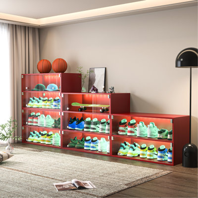 Armoire de rangement pour chaussures en verre