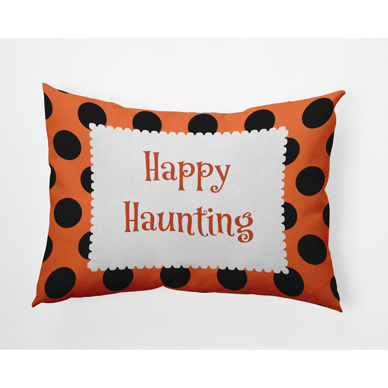 Polka Dots Reversible Throw Pillow, Traditional Orange