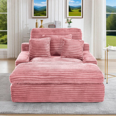 53.53" Oversized Upholstered Chaise Lounge Deep Seat Sleeper Sofa Single Couch - No Assembly Required by Mercer41