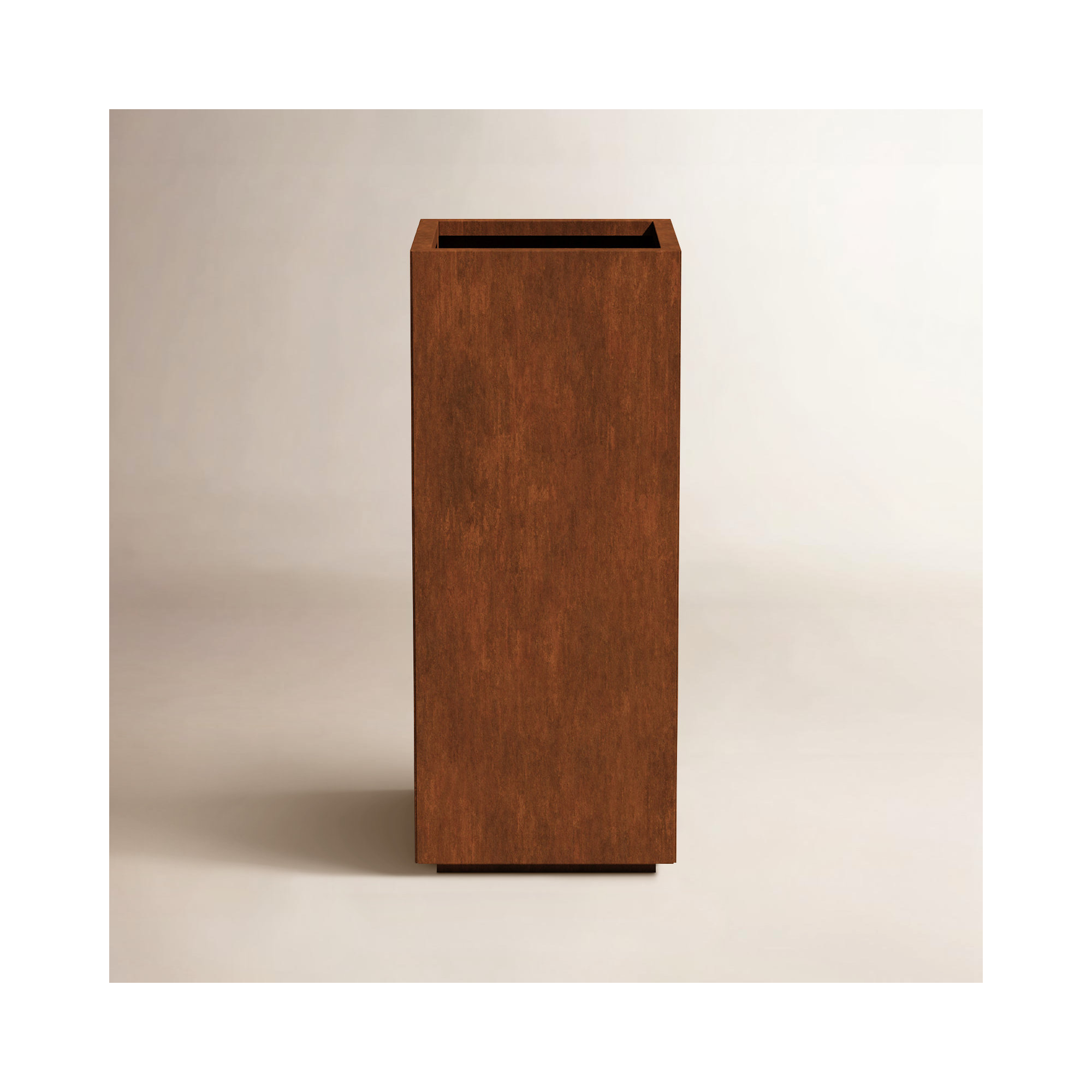 Corten Steel Series Pedestal Planter, 40" H x 17" W x 17" D