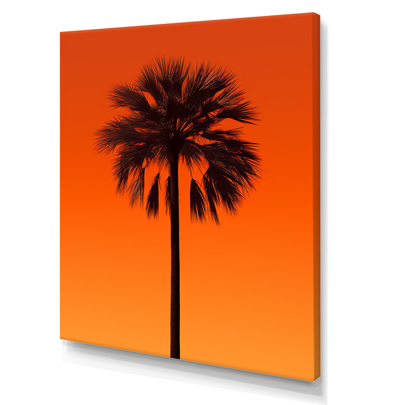 Décoration murale palmier Tangerine Twilight - Palmiers et palmiers, Toile tendue, H 20 po x l 12 po x P 1 po