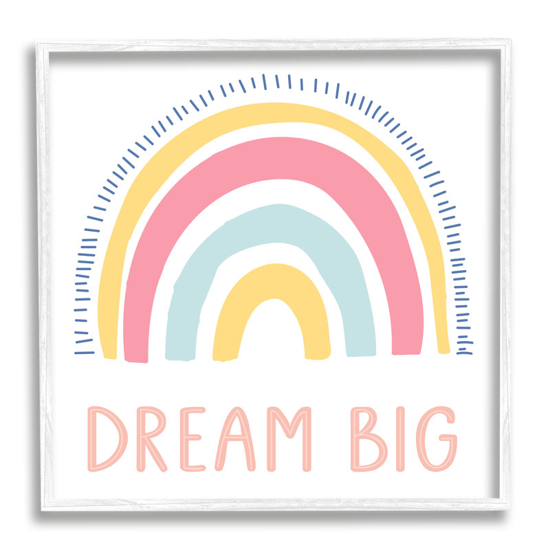 «Pastel Dream Big Rainbow» par LSR Design Studio, Giclée encadrée blanc bord de mer, H 17 po x l 17 po x P 1,5 po