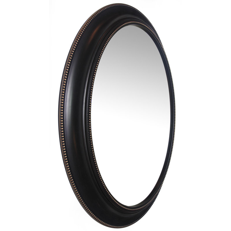 Victorian Oval Plastic Wall Mirror 30 Inches, Black