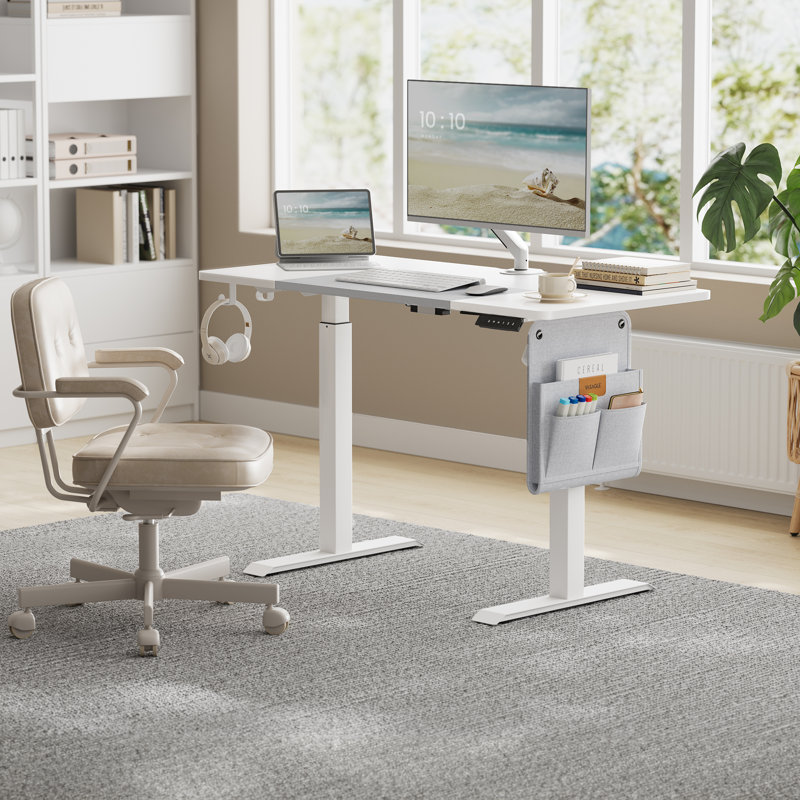 Aiyannah Height Adjustable Rectangle Accent, 72cm H x 120cm W x 60cm D, Matte White