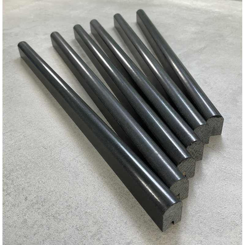 12" X 0.5" Marble Pencil Liner Tile Trim, Basalt